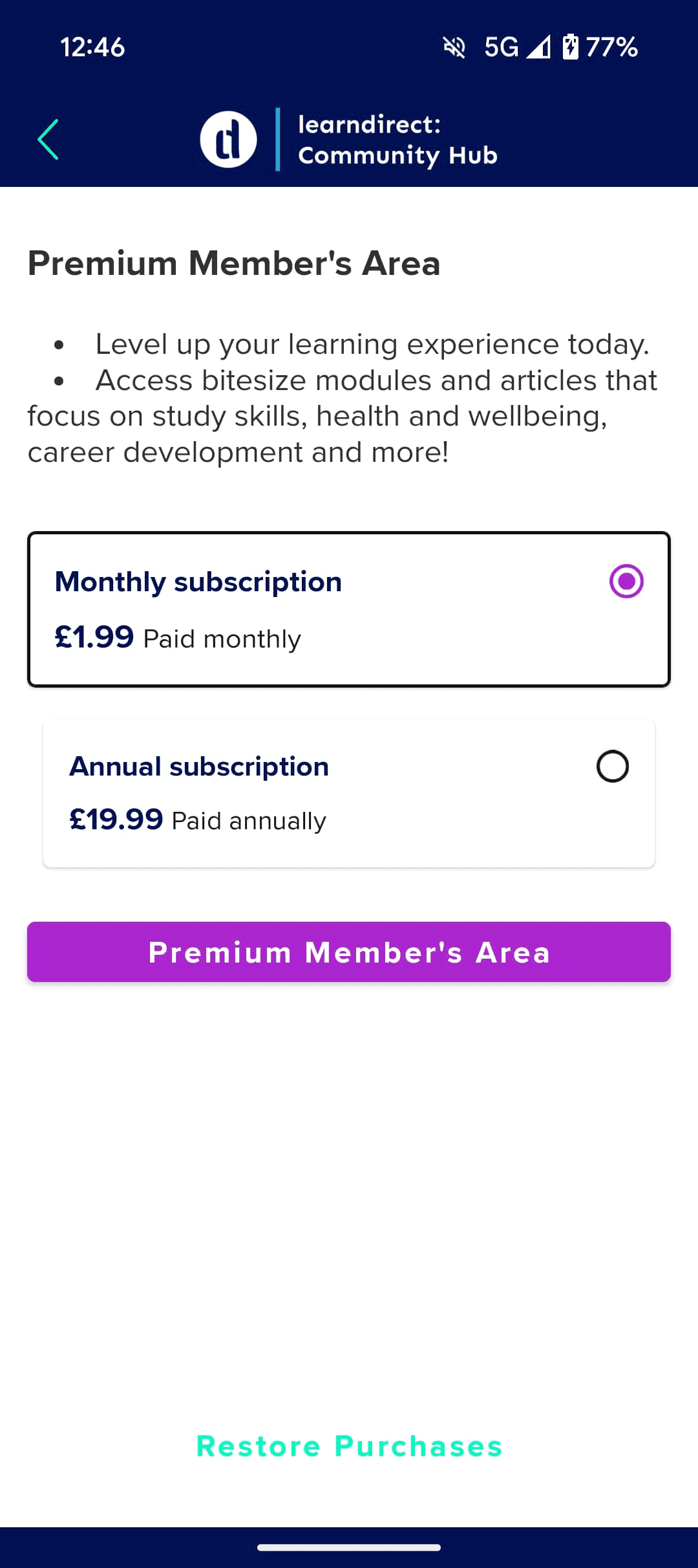 Your subscription plan