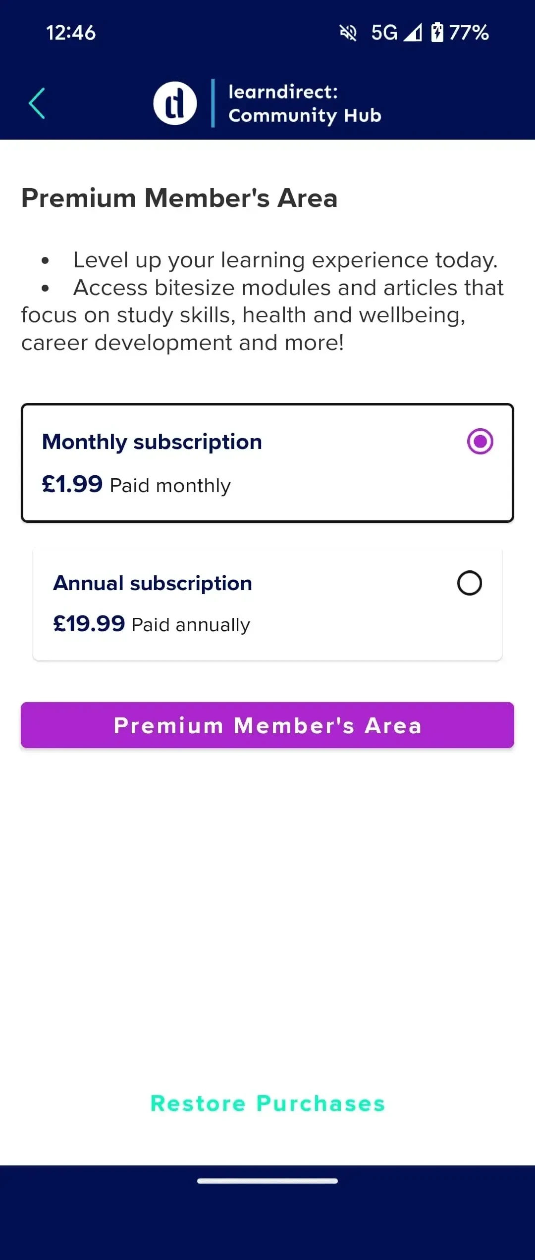 Your subscription plan